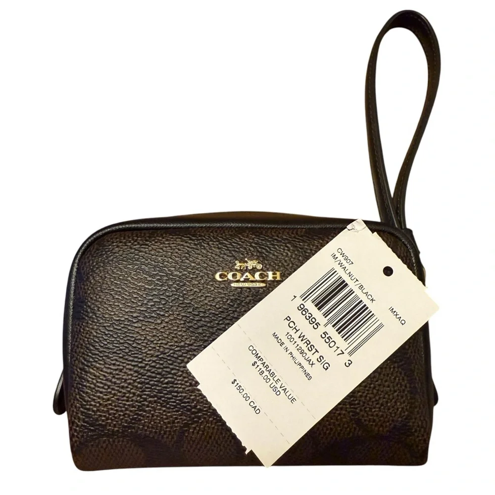 Coach Pouch Wristlet Signature - Picture 5 of 9